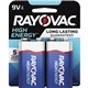 Rayovac High-Energy Alkaline 9-Volt Batteries - For Multipurpose - 9V - 9 V DC - 4 / Pack