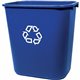 Rubbermaid Commercial Deskside Recycling Container - 7.03 gal Capacity - Rectangular - 15" Height x 10.3" Width x 14" Depth - Bl