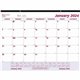 Brownline Vinyl Strip Monthly Desk Pad - Julian Dates - Monthly - 12 Month - January 2024 - December 2024 - 1 Month Single Page 
