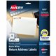 Avery White Return Address Label , Sure Feed Technology, Permanent Adhesive, 3/4" x 2-1/4" , 600 Labels (8257) - Avery White Ret
