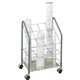 Safco Tabular Steel Wire Roll File - 3.75" Roll Diameter Supported - Locking Casters - Gray - Steel - 1 Each
