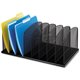 Safco Mesh Desk Organizers - 8 Compartment(s) - 2" - 8.3" Height x 19.3" Width x 11.5" DepthDesktop - Powder Coated - Black - St