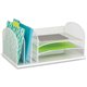Safco Onyx 3 Tray/3 Upright Section Desk Organizer - 8.3" Height x 19.5" Width x 11.5" DepthDesktop - White - Steel - 1 Each