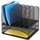 Safco Onyx 2 Horizontal/6 Upright Desk Organizer - 8 Compartment(s) - 13" Height x 13.3" Width x 11.5" DepthDesktop - Black - St