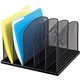 Safco Mesh Desk Organizers - 5 Compartment(s) - 2" - 8.3" Height x 12.5" Width x 11.3" DepthDesktop - Powder Coated - Black - St