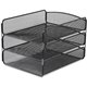 Safco Onyx Letter Tray - 8" Height x 9.3" Width x 11.8" DepthDesktop - Stackable, Sturdy - Powder Coated - Black - Steel - 1 Eac