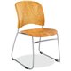 Safco Reve Plastic Wood Back Guest Chair - Natural Plastic Seat - Natural Plastic Back - Sled Base - 2 / Carton