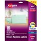 Avery Easy Peel Inkjet Printer Mailing Labels - 1/2" Width x 1 3/4" Length - Permanent Adhesive - Rectangle - Inkjet - Clear - F