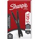 Sharpie S-Gel Pens - Medium Pen Point - 0.7 mm Pen Point Size - Black Gel-based Ink - Matte Black Metal Barrel - 1 Dozen