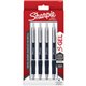 Sharpie S-Gel Pens - Medium Pen Point - 0.7 mm Pen Point Size - Black Gel-based Ink - Midnight Blue Metal Barrel - 4 / Pack