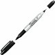 Sharpie Twin Tip Permanent Marker - Fine, Ultra Fine Marker Point - Black Alcohol Based Ink - 1 / Box