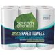 Seventh Generation 100% Recycled Paper Towels - 2 Ply - 11" x 5.40" - 140 Sheets/Roll - White - Paper - Absorbent, Strong, Dye-f