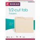 Smead 1/2 Tab Cut Letter Recycled Top Tab File Folder - 8 1/2" x 11" - 3/4" Expansion - Top Tab Location - Assorted Position Tab