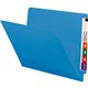 Smead Shelf-Master Straight Tab Cut Letter Recycled End Tab File Folder - 8 1/2" x 11" - 3/4" Expansion - Blue - 10% Recycled - 