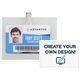 Advantus DIY Clip-style Name Badge Kit - Support 4" x 3" Media - Horizontal - Plastic - 50 / Box - White, Clear - Reusable
