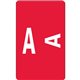 Smead AlphaZ ACCS Color-Coded Labels - "A" - 1" Width x 1 5/8" Length - Red - 10 / Sheet - 100 / Pack