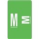 Smead AlphaZ ACCS Color-Coded Labels - "M" - 1" Width x 1 5/8" Length - Light Green - 10 / Sheet - 100 / Pack