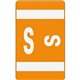 Smead AlphaZ ACCS Color-Coded Labels - "S" - 1" Width x 1 5/8" Length - Orange - 10 / Sheet - 100 / Pack