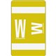 Smead AlphaZ ACCS Color-Coded Labels - "W" - 1" Width x 1 5/8" Length - Yellow - 10 / Sheet - 100 / Pack