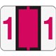 Smead BCCRN Bar-Style Color-Coded Labels - "Number" - 1 1/4" Width x 1" Length - Red - 500 / Roll