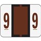 Smead BCCRN Bar-Style Color-Coded Labels - "Number" - 1 1/4" Width x 1" Length - Brown - 500 / Roll
