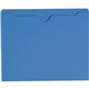 Smead Colored Straight Tab Cut Letter Recycled File Jacket - 8 1/2" x 11" - Blue - 10% Recycled - 100 / Box