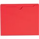 Smead Colored Straight Tab Cut Letter Recycled File Jacket - 8 1/2" x 11" - Red - 10% Recycled - 100 / Box