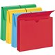 Smead Recycled File Wallet - 11 3/4" x 9 1/2" - 2" Expansion - Redrope - Blue, Green, Red, Yellow - 10% Recycled - 50 / Box