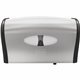 LoCor Side-By-Side Bath Tissue Dispenser - 300 x Sheet - 5.2" Height x 14.9" Width x 9.1" Depth - Plastic - Stainless - 1 Each
