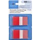 Sparco Removable Standard Flags in Dispenser - 100 x Red - 1.75" x 1" - Rectangle - Red - See-through, Self-adhesive, Removable 