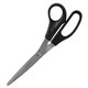 Sparco 8" Bent Multipurpose Scissors - 8" Overall Length - Bent - Stainless Steel - Black - 2 / Pack