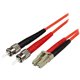 StarTech.com 5m Fiber Optic Cable - Multimode Duplex 50/125 - LSZH - LC/ST - OM2 - LC to ST Fiber Patch Cable - Connect fiber ne