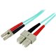 StarTech.com 10m (30ft) LC/UPC to SC/UPC OM3 Multimode Fiber Optic Cable, Full Duplex Zipcord Fiber, 100Gbps, LOMMF, LSZH Fiber 