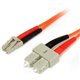StarTech.com 1m Fiber Optic Cable - Multimode Duplex 62.5/125 - LSZH - LC/SC - OM1 - LC to SC Fiber Patch Cable - Connect fiber 