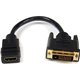 StarTech.com 8in HDMIÂ to DVI-D Video Cable Adapter - HDMI Female to DVI Male - Connect a DVI-D device to an HDMI-enabled device