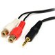 StarTech.com Startech RCA Audio Cable - 6ft - 1 x 3.5mm, 2 x RCA - Audio Cable External - Black - Connect your Computer or Audio