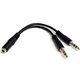 StarTech.com 3.5mm 4 Position to 2x 3 Position 3.5mm Headset Splitter Adapter - F/M - Connect a 4-position headset with audio an