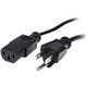 StarTech.com 1ft (30cm) Computer Power Cord, NEMA 5-15P to C13, 10A 125V 18AWG, Black Replacement AC PC Power Cord, TV/Monitor P