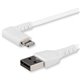 StarTech.com 2m USB A to Lightning Cable iPhone iPad Durable Right Angled 90 Degree White Charger Cord w/Aramid Fiber Apple MFI 