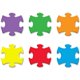 Trend Mini Accents Puzzle Pieces Variety Pack - Fun Theme/Subject - Durable, Precut, Reusable - 3" Height x 5" Length - Multicol