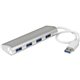 StarTech.com 4 Port Portable USB 3.0 Hub with Built-in Cable - 5Gbps - Aluminum and Compact USB Hub - Add four USB 3.0 (5Gbps) p