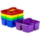 Storex Classroom Caddy - 3 Compartment(s) - 5.3" Height x 9.3" Width x 9.3" Depth - 50% Recycled - Blue - Plastic - 5 / Set