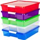 Storex Stackable Craft Box - 3" Height x 14" Width14" Length - Stackable - Assorted Bright - 5 / Carton