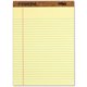 TOPS Letr-trim Perforated Legal Pads - 50 Sheets - Double Stitched - 0.34" Ruled - 16 lb Basis Weight - 8 1/2" x 11 3/4" - Canar