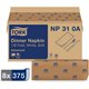 Tork White Dinner Napkin - Tork White Dinner Napkin, Advanced, 1/8 Fold 2-ply, 8 x 375 napkins, 15" x 16.25" , NP310A