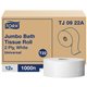TORK Universal Jumbo Bath Tissue Roll - 2 Ply - 3.60" x 1000 ft - 1000 Sheets/Roll - 8.80" Roll Diameter - White - Paper - Dye-f