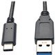 Tripp Lite by Eaton USB-C to USB-A Cable (M/M) USB 3.2 Gen 2 (10 Gbps) Thunderbolt 3 Compatible 3 ft. (0.91 m) - 3 ft USB Data T
