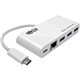 Tripp Lite by Eaton 3-Port USB 3.2 Gen 1 Hub with LAN Port and Power Delivery USB-C to 3x USB-A Ports and Gigabit Ethernet White