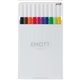 uni EMOTT Fineliner Marker Pens - Assorted Water Based Ink - Plastic Tip - 10 / Set