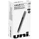 uniball Roller Rollerball Pen - Fine Pen Point - 0.7 mm Pen Point Size - Black - Black Stainless Steel Barrel - 1 Dozen
